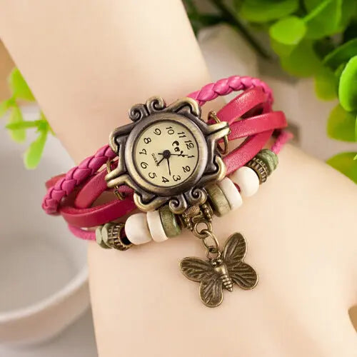 Cowhide winding bracelet watch null