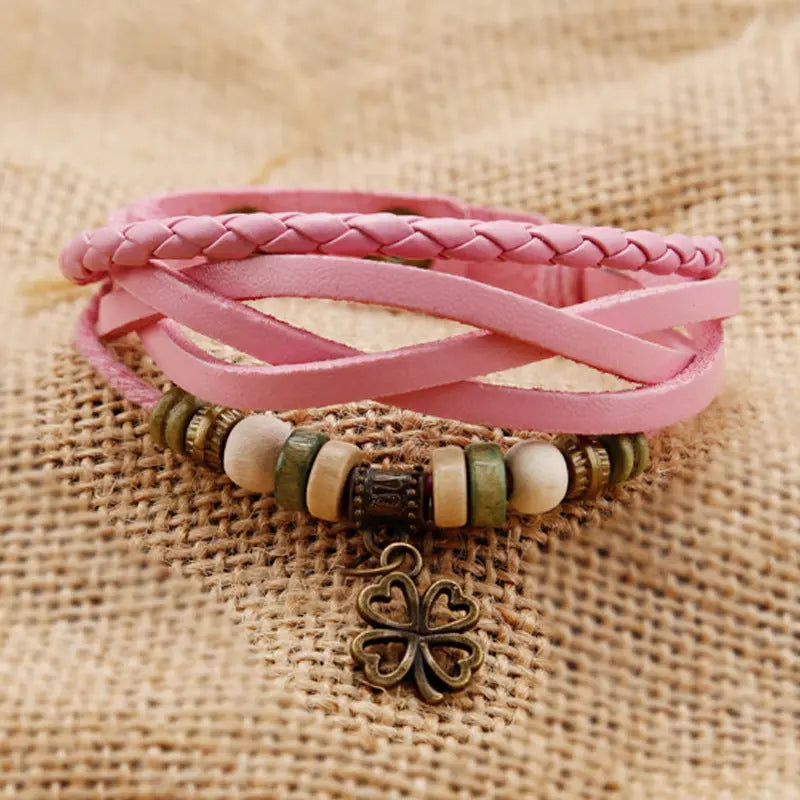 Cowhide winding bracelet watch null