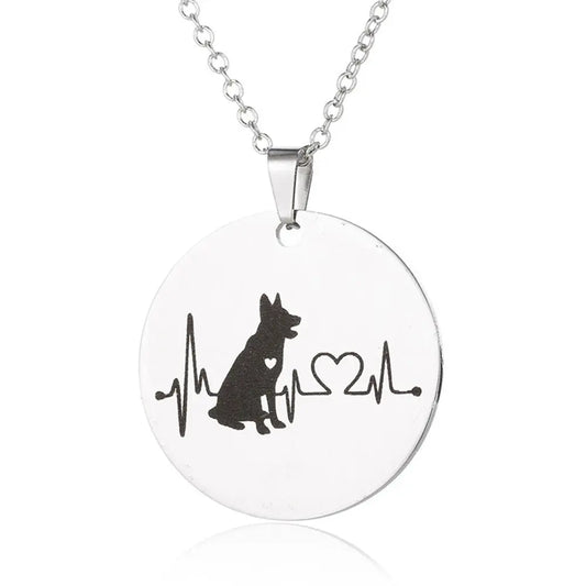 Creative necklace dog cardiogram necklace null
