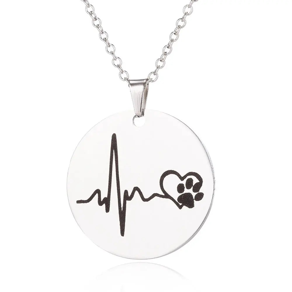 Creative necklace dog cardiogram necklace null