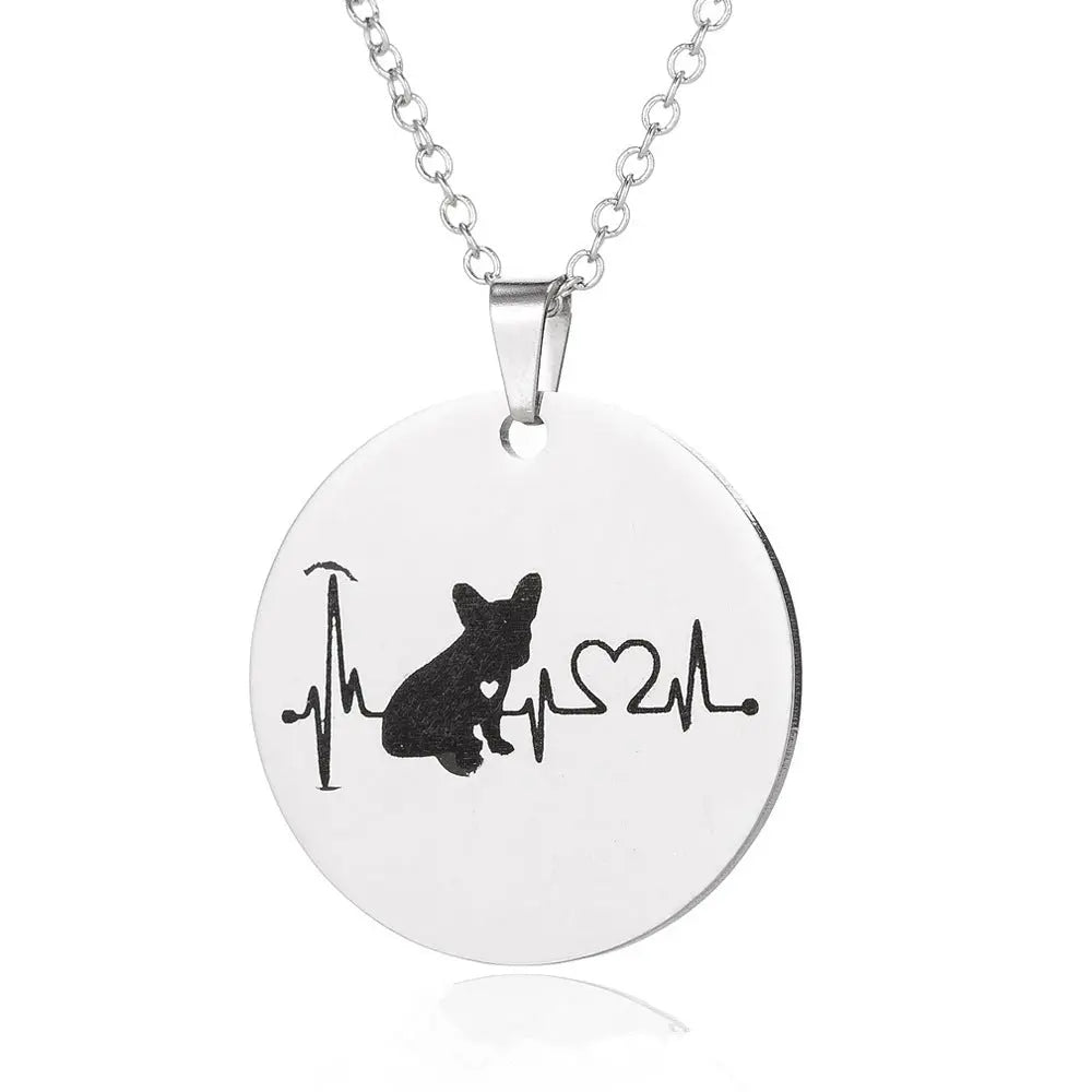 Creative necklace dog cardiogram necklace null