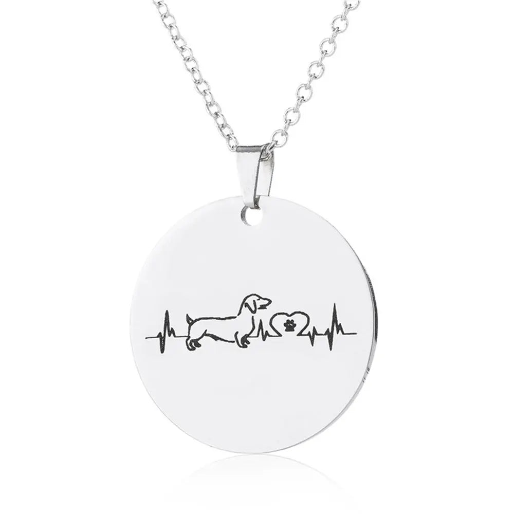 Creative necklace dog cardiogram necklace null