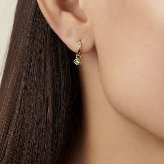Diamond Devil's Eye Stud Earrings null