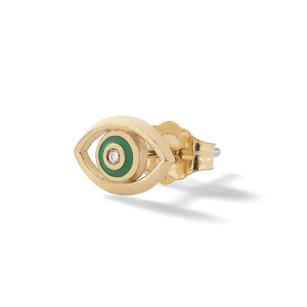Diamond Devil's Eye Stud Earrings null