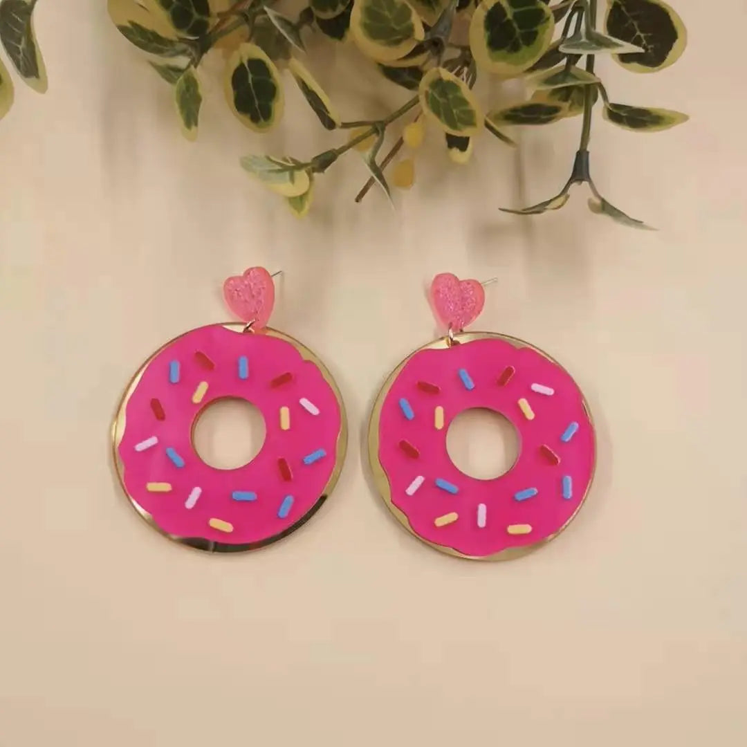 Donut Earrings Girly Cute Large Earrings Earrings null