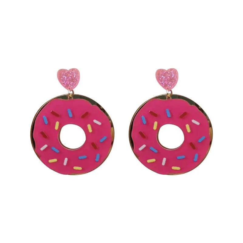 Donut Earrings Girly Cute Large Earrings Earrings null