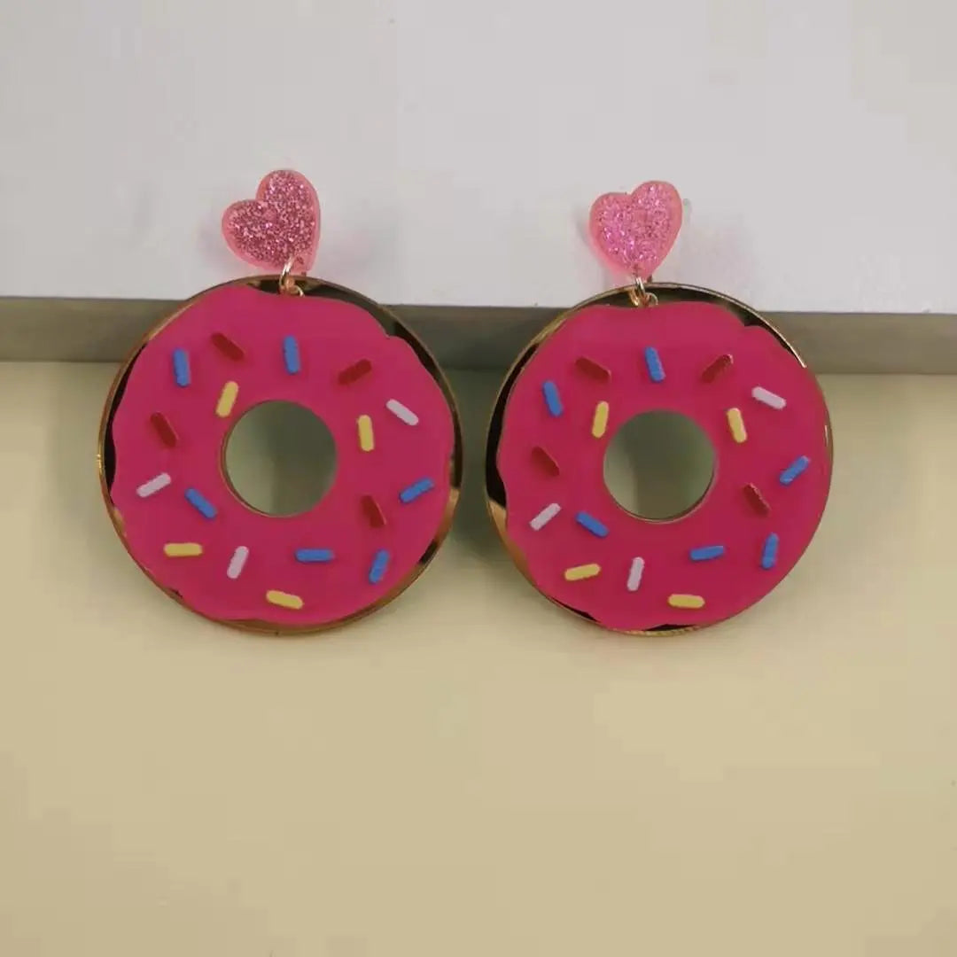 Donut Earrings Girly Cute Large Earrings Earrings null