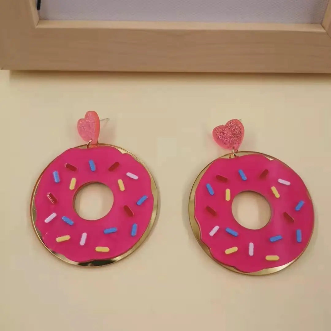 Donut Earrings Girly Cute Large Earrings Earrings null