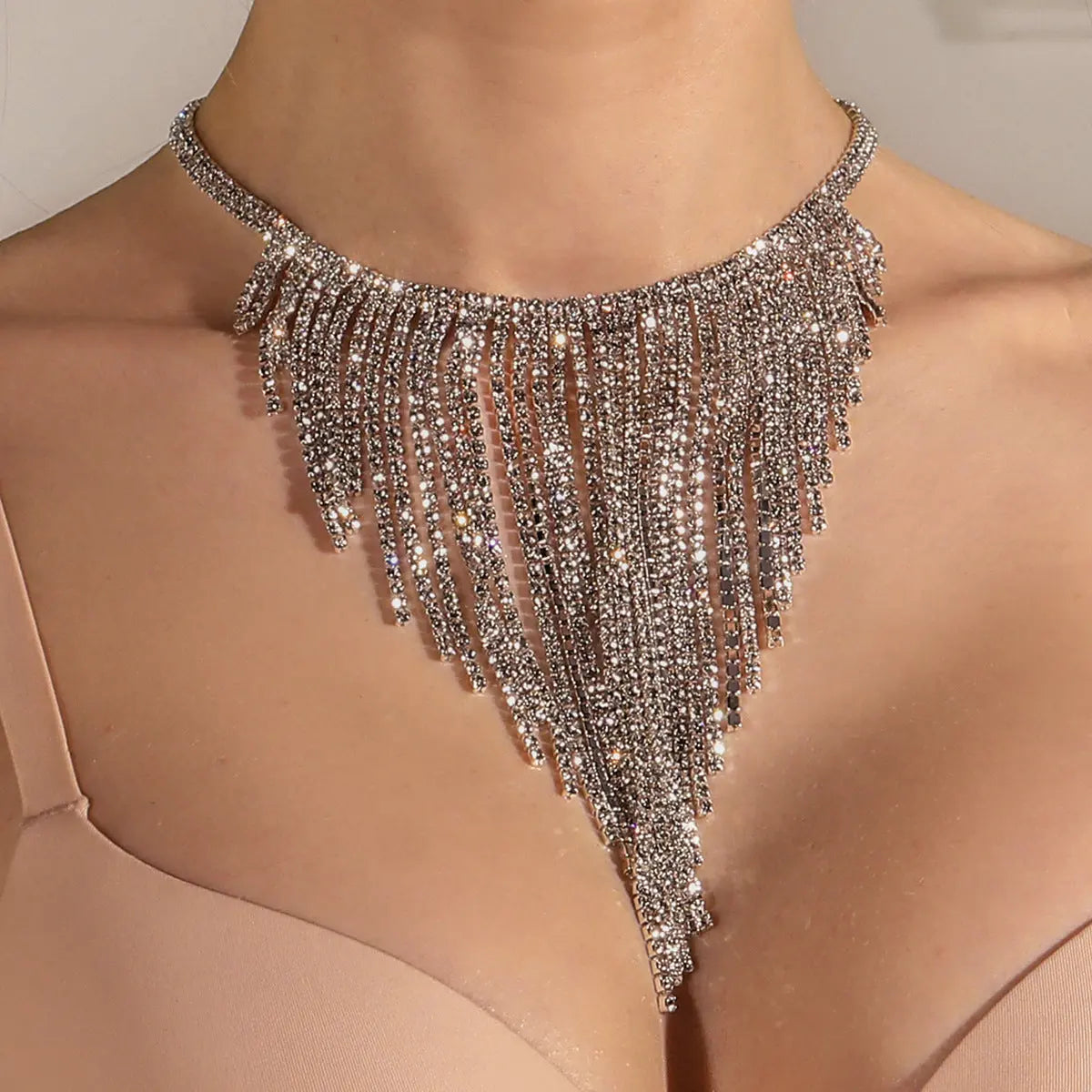Double Row Necklace Symmetrical Alloy Necklace Necklace null