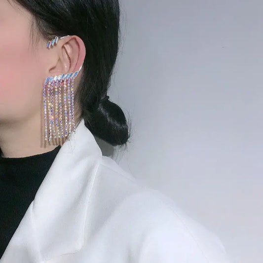 Earrings Long Earrings Rhinestone Tassel Earrings Women null