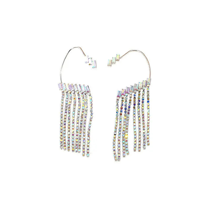 Earrings Long Earrings Rhinestone Tassel Earrings Women null