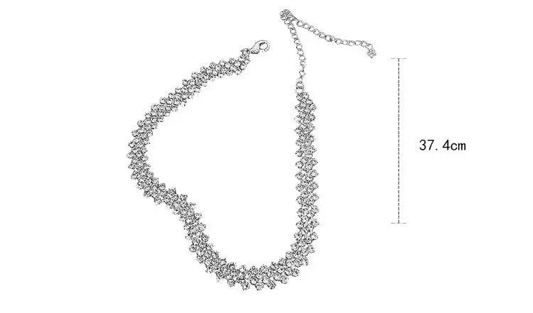 Full Rhinestone Necklace Necklace Clavicle Chain Necklace Fashion Necklace null