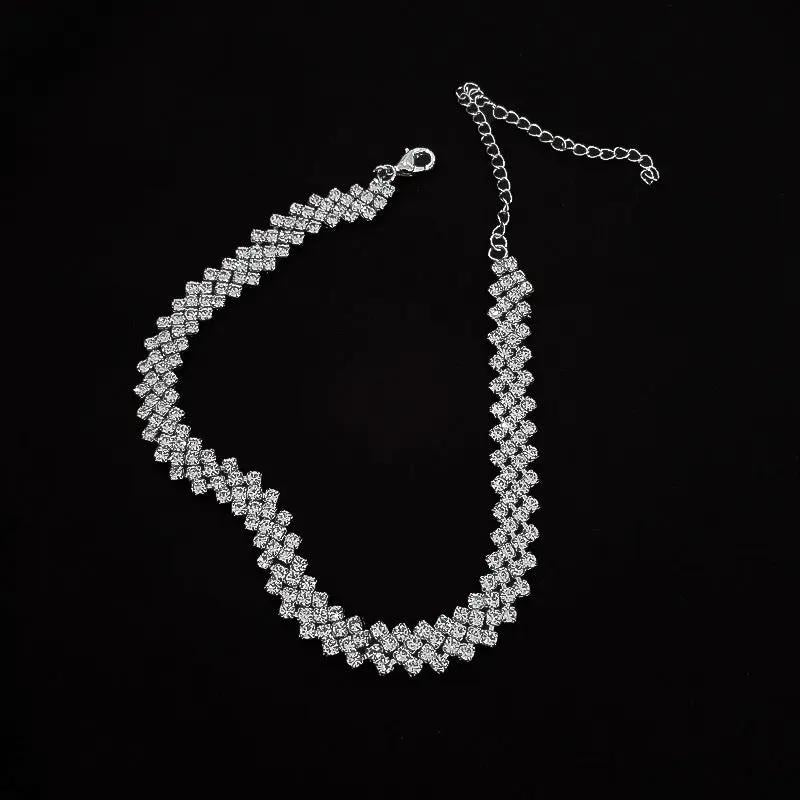 Full Rhinestone Necklace Necklace Clavicle Chain Necklace Fashion Necklace null