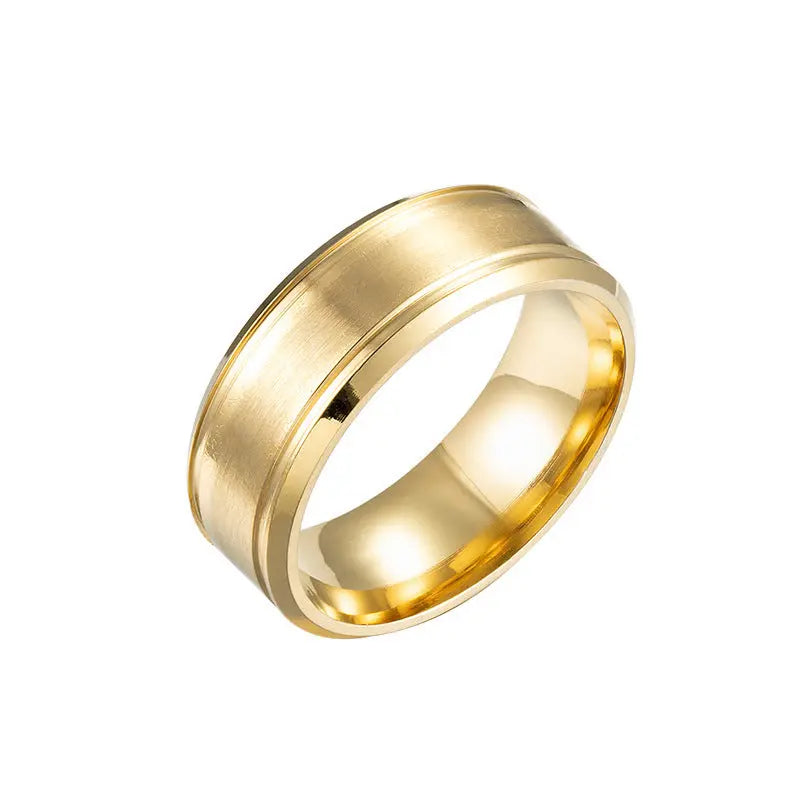 Mens Wedding Rings Black Sliver Gold Pure 8MM Rings null