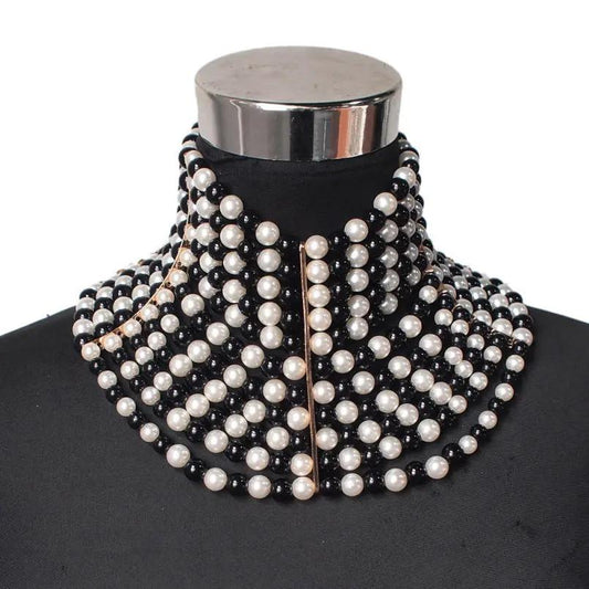 Multi-layered Pearl Sexy Short Necklace Necklace Necklace null