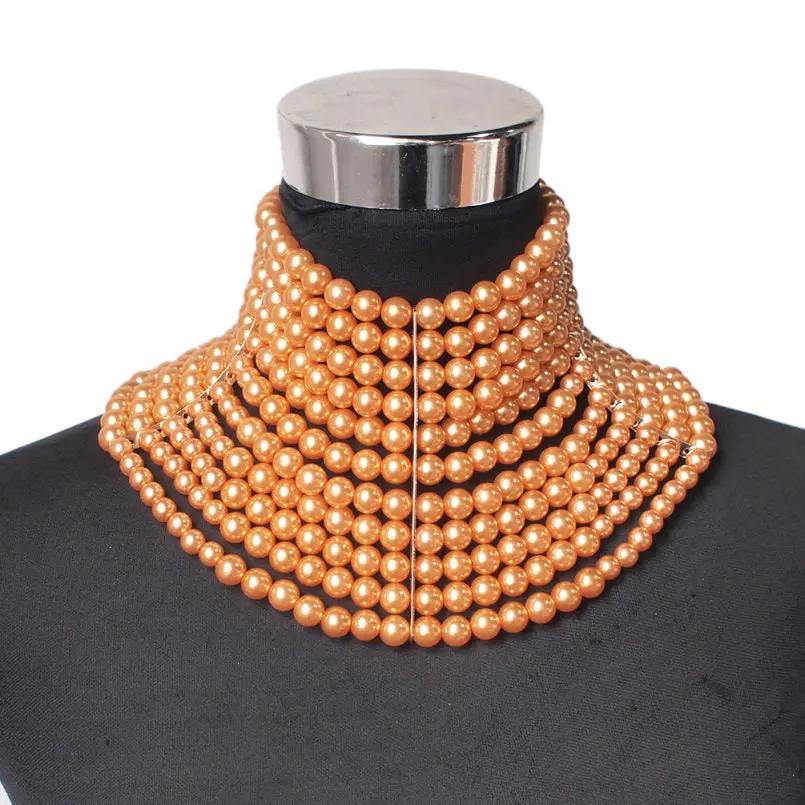 Multi-layered Pearl Sexy Short Necklace Necklace Necklace null