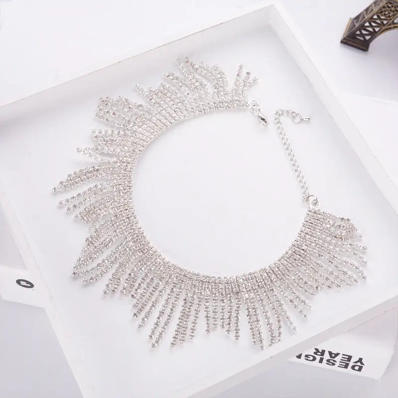 Neck Elements Necklace Tassel Diamond Necklace Alloy Necklace null