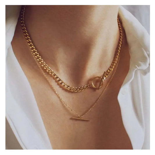 Necklace Double OT Chain Necklace Pendant Necklace null