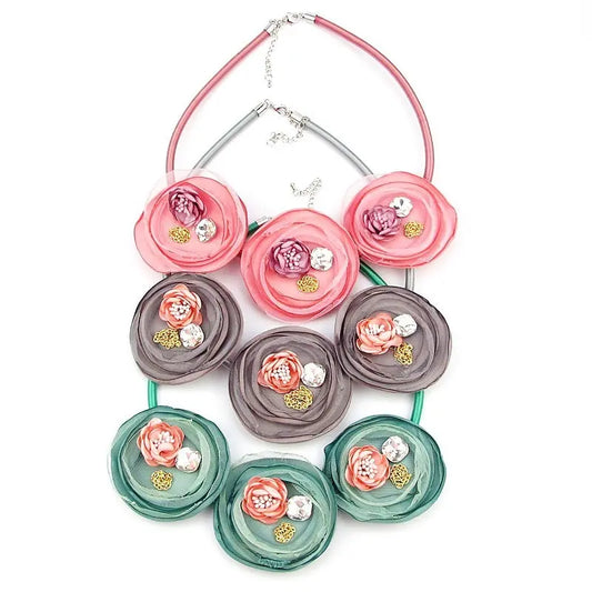 Necklace New Fashion Handmade Fabric Flower Necklace Flower Necklace null
