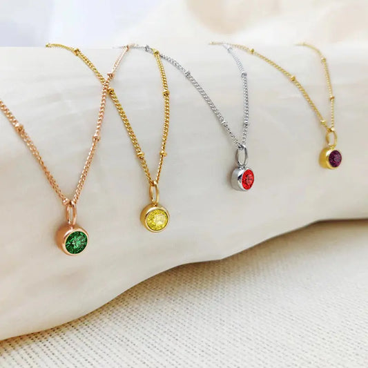 Necklace Women's Fashion Popular Necklace Diamond Birthstone Necklace null