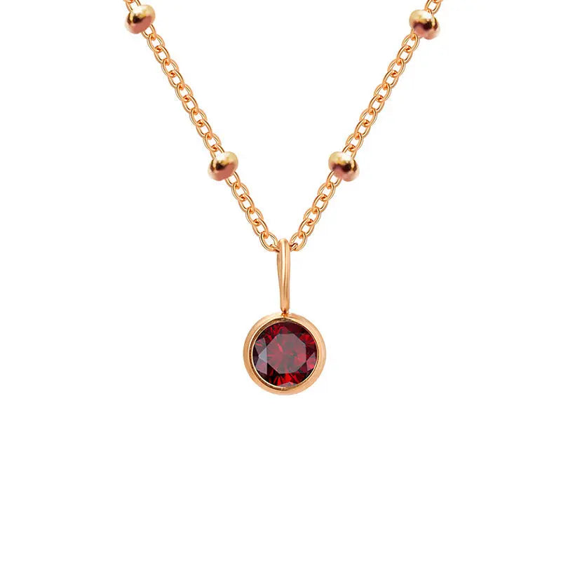 Necklace Women's Fashion Popular Necklace Diamond Birthstone Necklace null