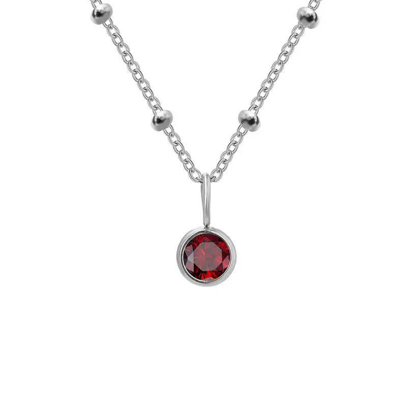Necklace Women's Fashion Popular Necklace Diamond Birthstone Necklace null