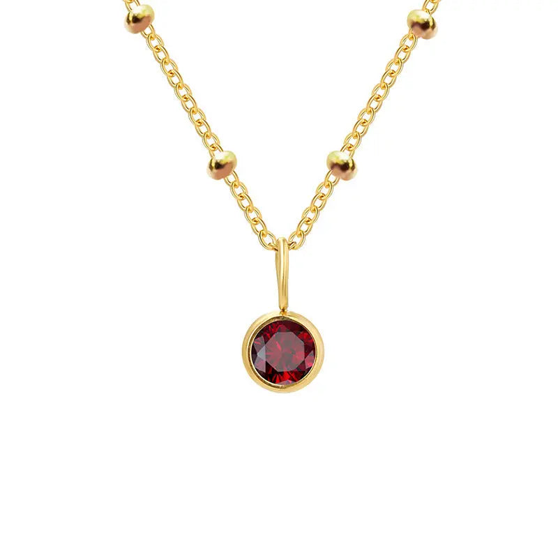 Necklace Women's Fashion Popular Necklace Diamond Birthstone Necklace null