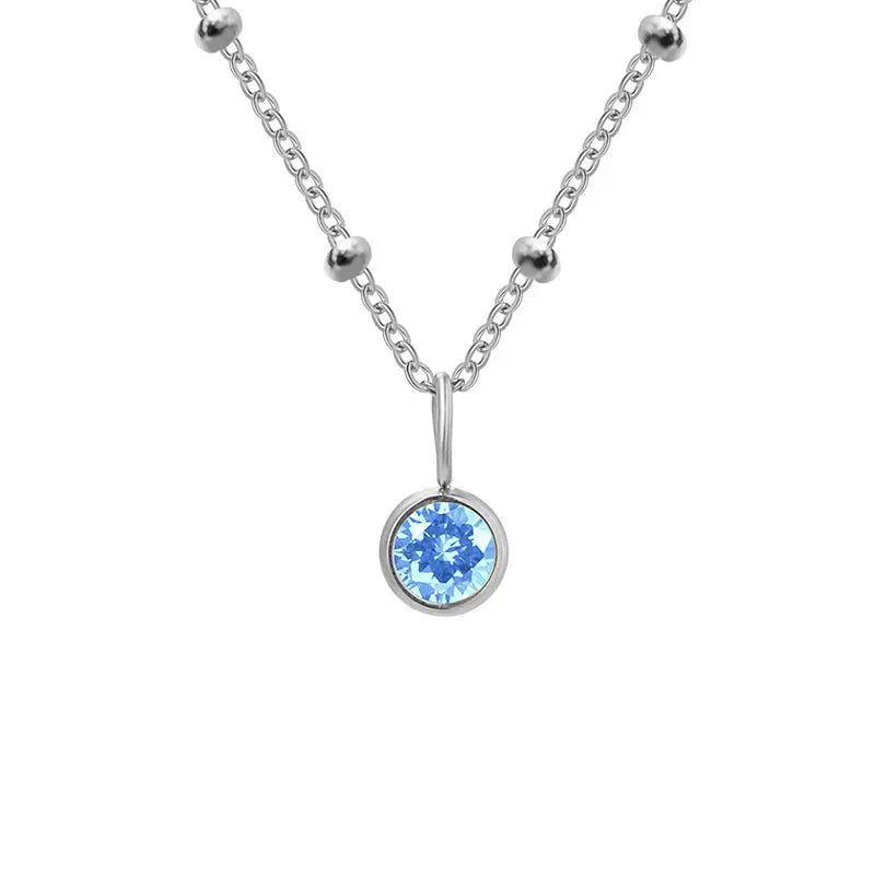 Necklace Women's Fashion Popular Necklace Diamond Birthstone Necklace null
