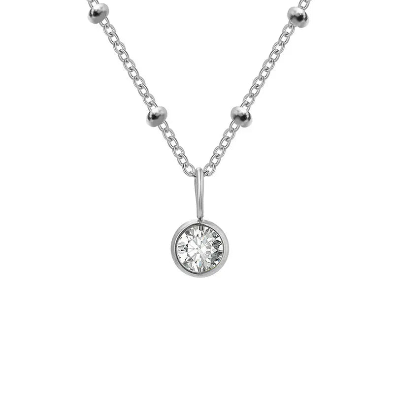 Necklace Women's Fashion Popular Necklace Diamond Birthstone Necklace null