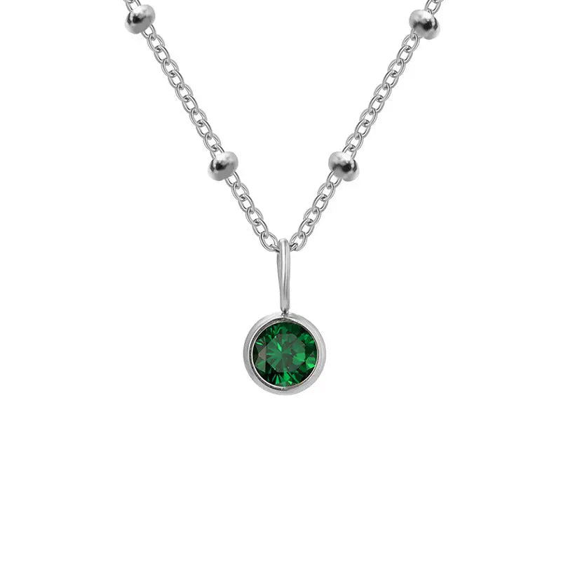 Necklace Women's Fashion Popular Necklace Diamond Birthstone Necklace null