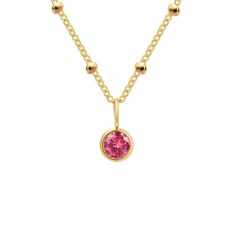 Necklace Women's Fashion Popular Necklace Diamond Birthstone Necklace null