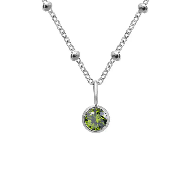 Necklace Women's Fashion Popular Necklace Diamond Birthstone Necklace null