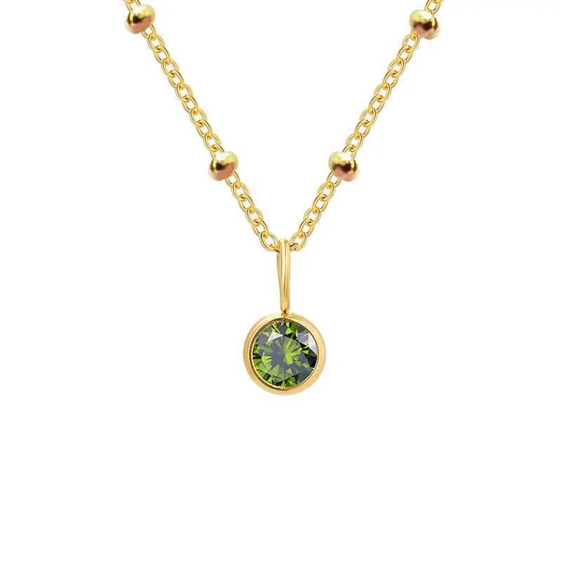 Necklace Women's Fashion Popular Necklace Diamond Birthstone Necklace null