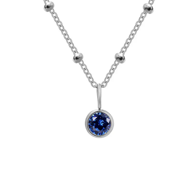 Necklace Women's Fashion Popular Necklace Diamond Birthstone Necklace null