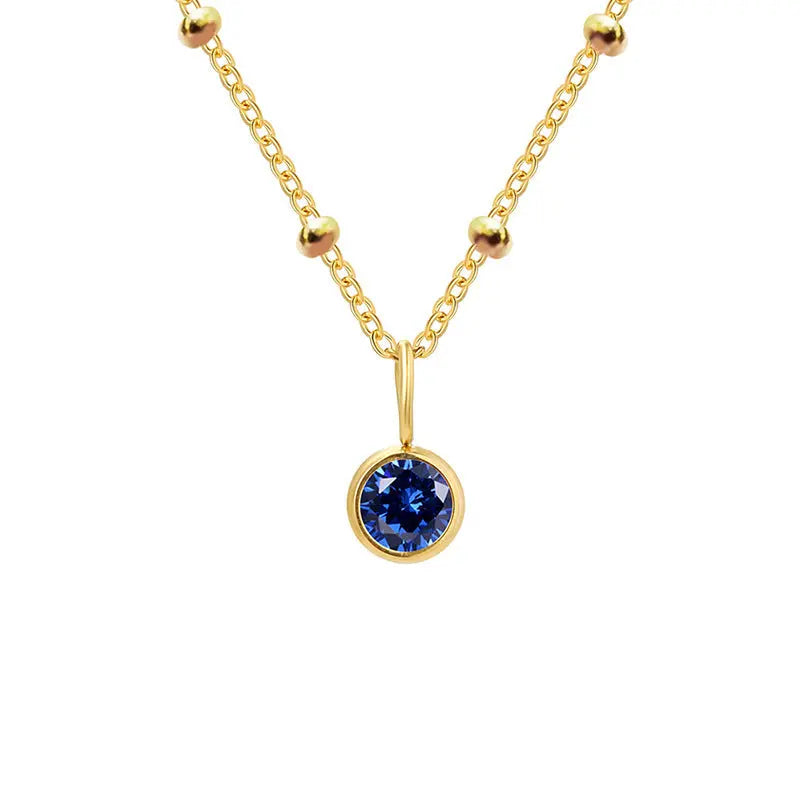 Necklace Women's Fashion Popular Necklace Diamond Birthstone Necklace null