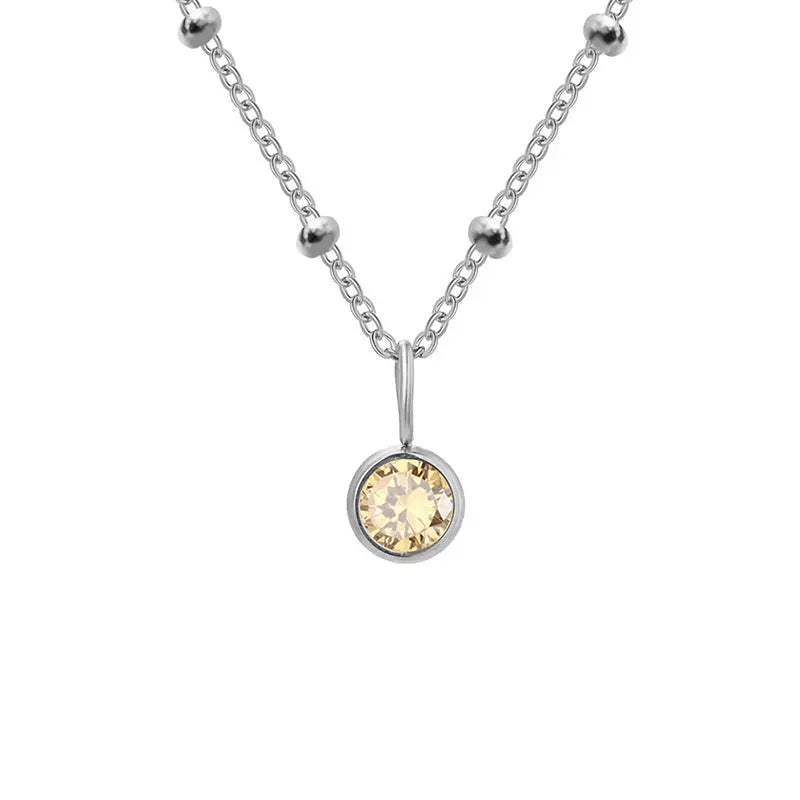 Necklace Women's Fashion Popular Necklace Diamond Birthstone Necklace null