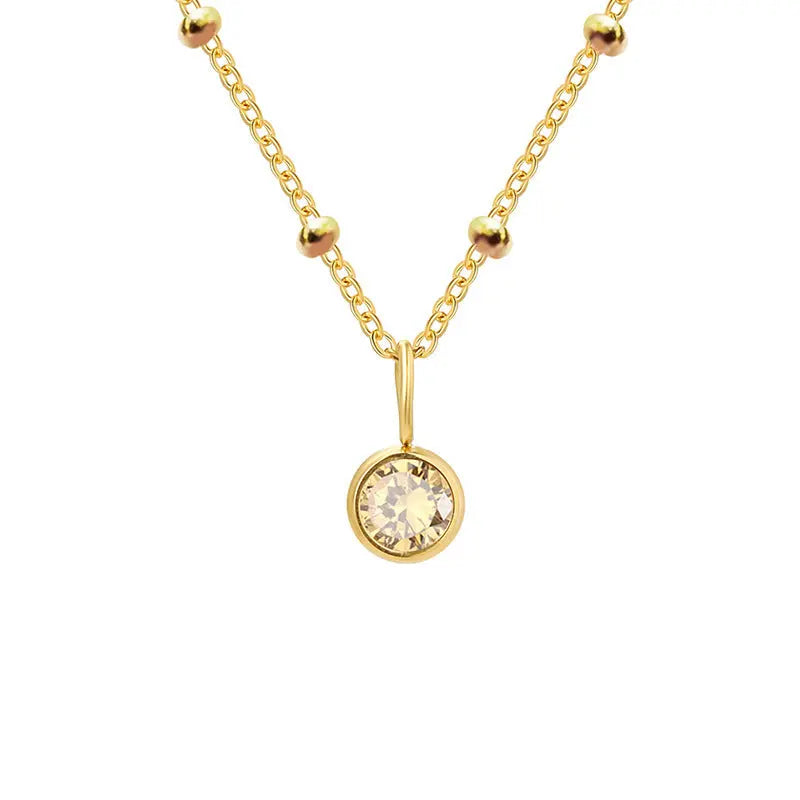 Necklace Women's Fashion Popular Necklace Diamond Birthstone Necklace null
