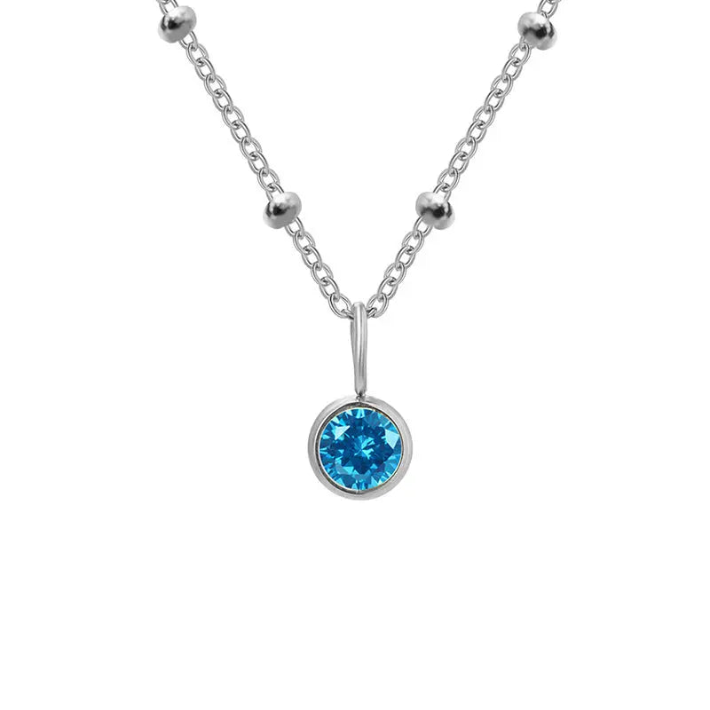 Necklace Women's Fashion Popular Necklace Diamond Birthstone Necklace null