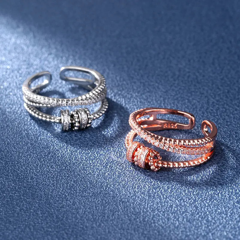 New Rings Come And Go Diamond-studded Rotating Rings null