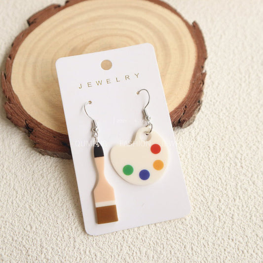 Acrylic Teacher's Day Brush Palette Earrings