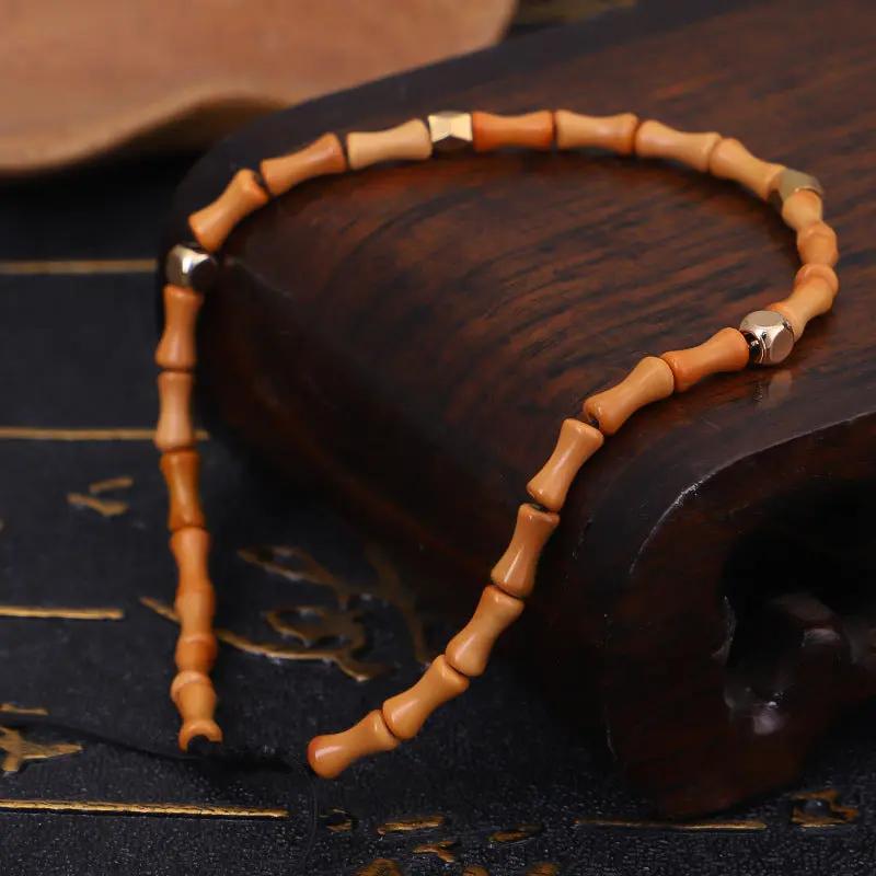 Olive Core Bamboo Bracelets Cut Surface Copper Bead Bracelets Wenwan Bracelets Handmade Bracelets null