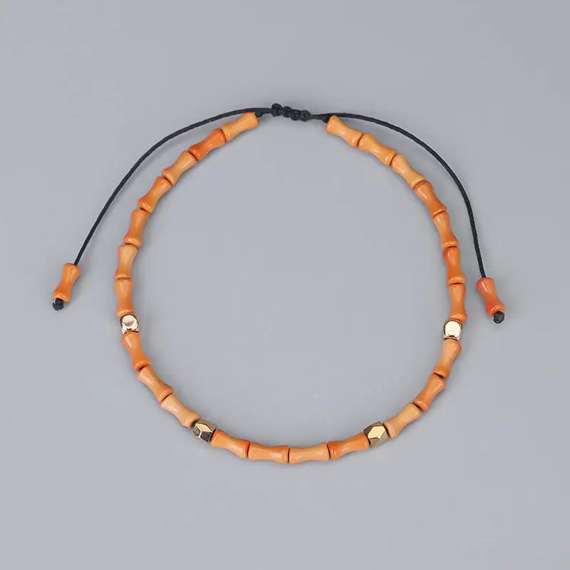 Olive Core Bamboo Bracelets Cut Surface Copper Bead Bracelets Wenwan Bracelets Handmade Bracelets null