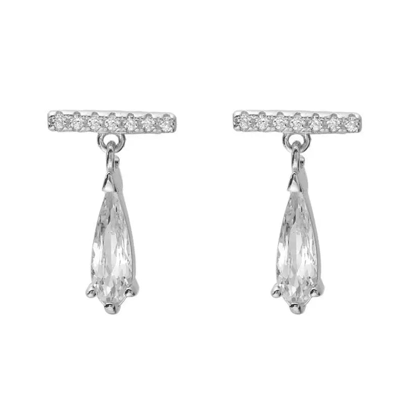 One Word Earrings Temperament Earrings Zircon Drop Earrings Women's Earrings null