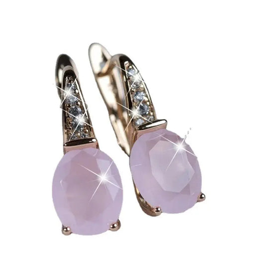 Oval Moonstone  Earrings Crystal Earrings Earrings null