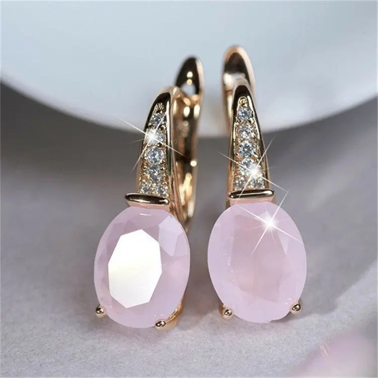 Oval Moonstone  Earrings Crystal Earrings Earrings null
