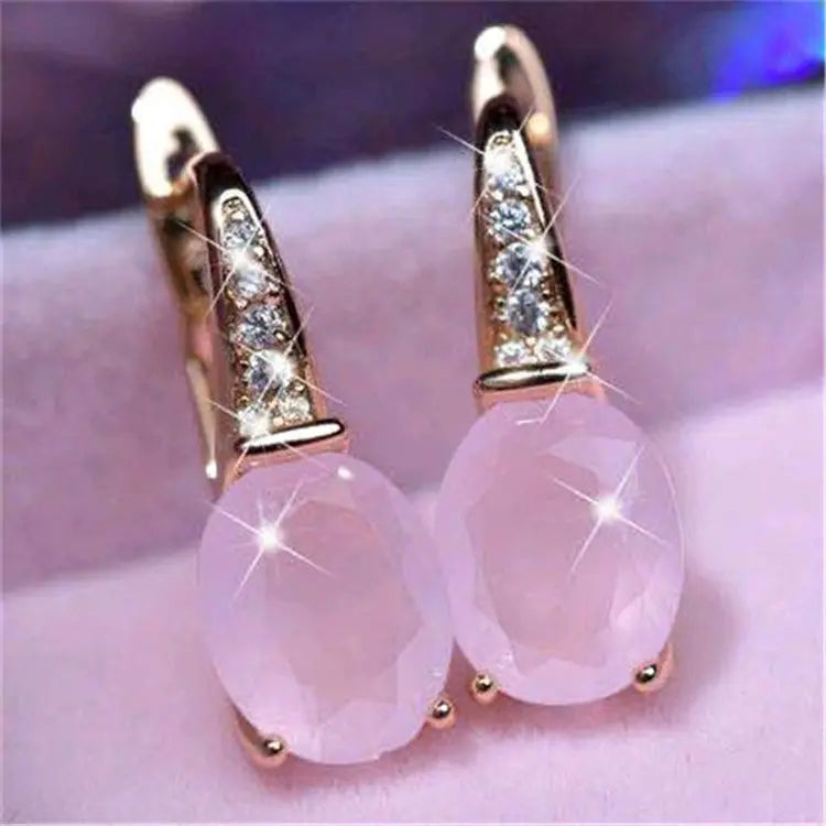 Oval Moonstone  Earrings Crystal Earrings Earrings null