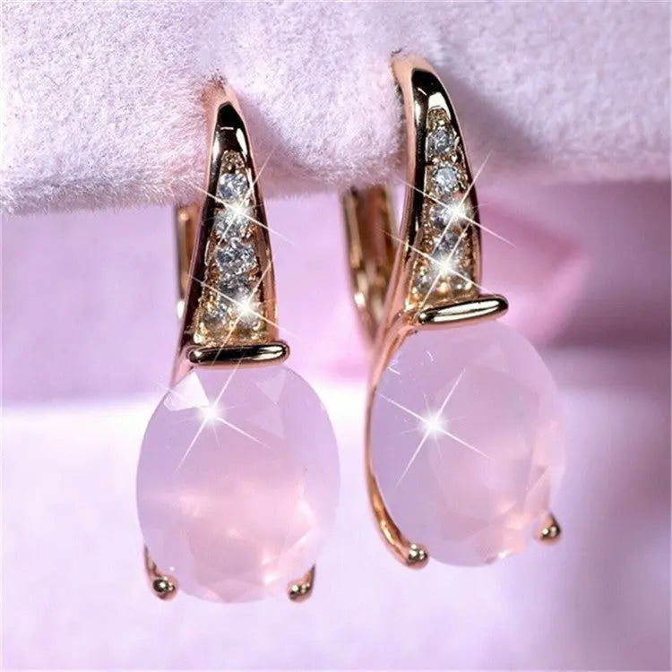 Oval Moonstone  Earrings Crystal Earrings Earrings null