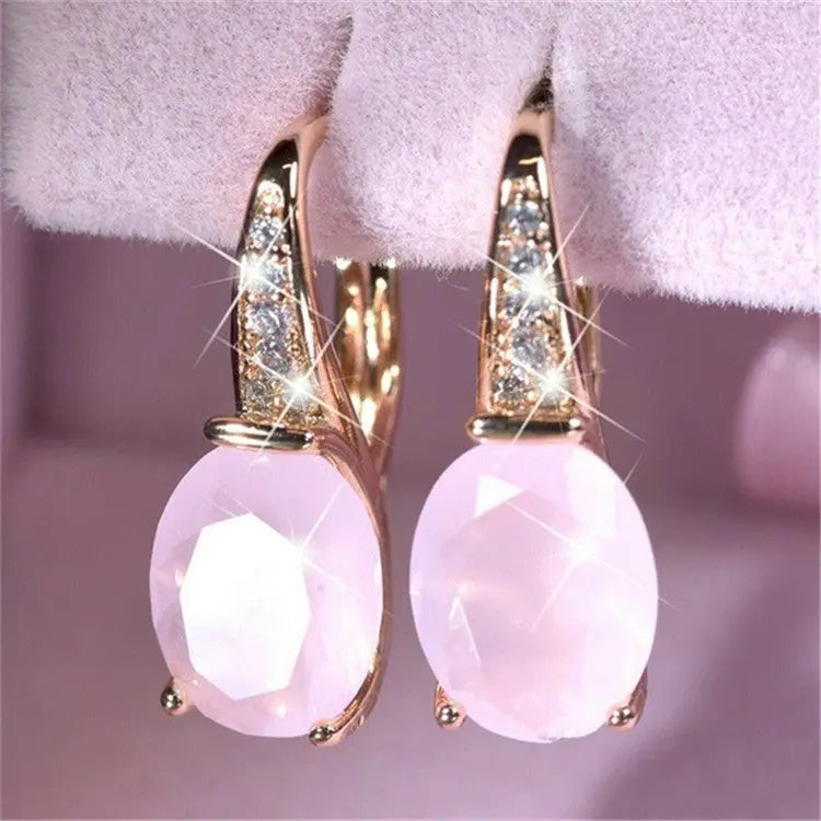 Oval Moonstone  Earrings Crystal Earrings Earrings null