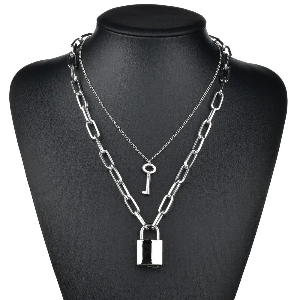 Padlock necklace key necklace null