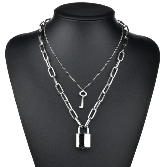 Padlock necklace key necklace null